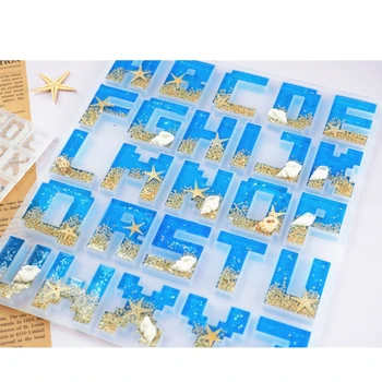 

Pixel Letters Mold Alphabet Pendant UV Resin Silicone Mold Jewelry Making Tools