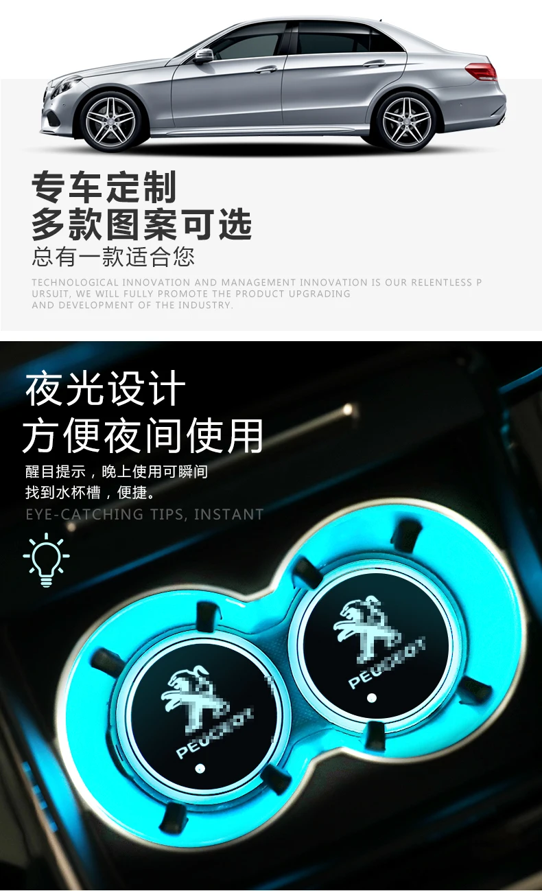 Aiwins автомобильный светящийся коврик для посуды для KIA K3K4 K5 KX3 KX5 автомобильный светящийся Логотип Аксессуары Atmospherelight