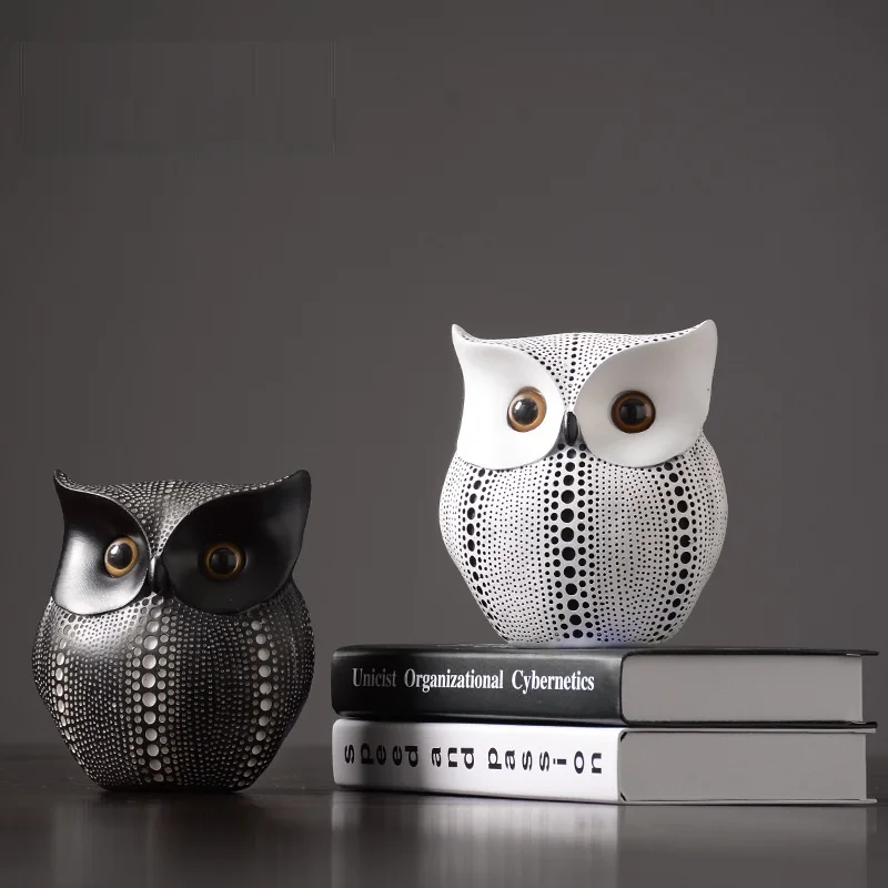 

Modern Minimalist Craft Owls Ornaments Animal Figurines Resin Miniatures Home Decorative Accessories Artwork Decoration Crafts