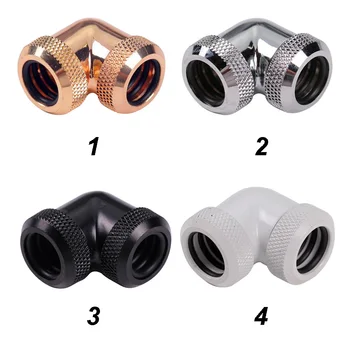 

90 Degree Pipe Tube Connector for 14mm OD Hard Tube Elbow Twist Adaptor Tube Fittings Water Cooling Pipe G1/4 Inner Thread #734