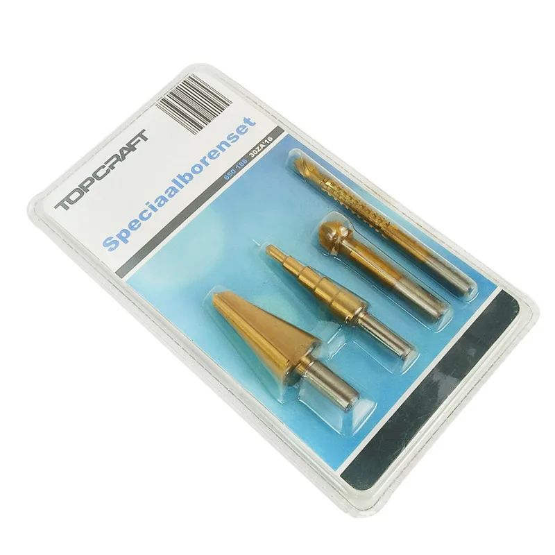 

New Style Titanize Drill 4 Pieces in a Set Triangular Handle Step Drill Chamfering Umbrella Drilling Sawing And Drilling High-Sp