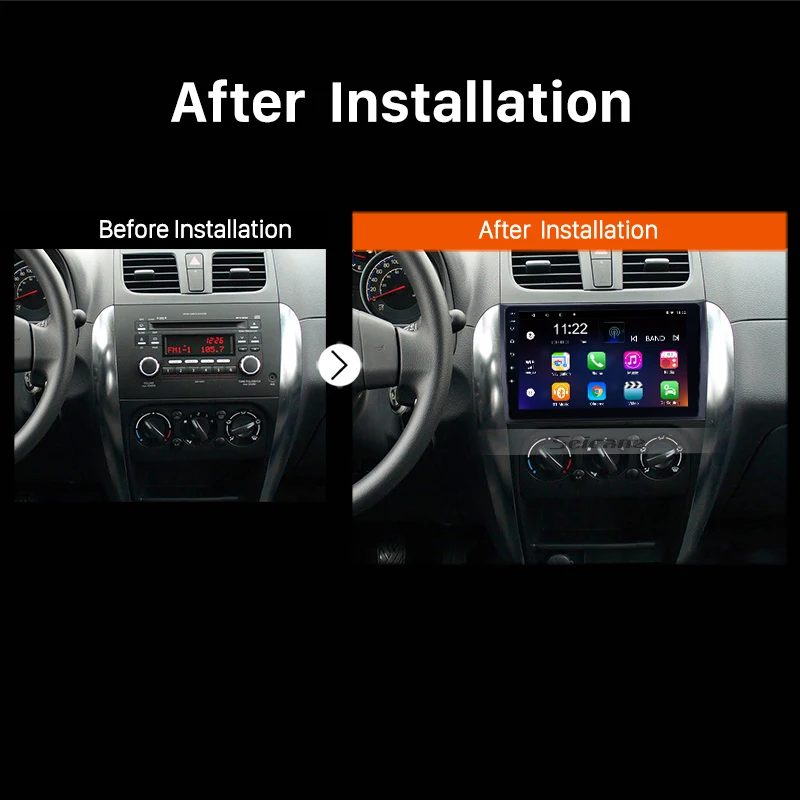 Best Seicane Car GPS 8-core HD 2Din 9" Android9.0 Radio For Suzuki SX4 2006 2007 2008-2012 with Bluetooth Music WIFI support OBD2 DVR 4