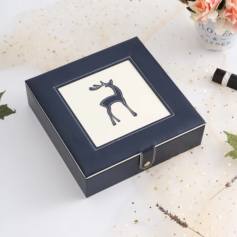 

2019 Jewelry Display Glass Leather Carrying Case with Large Mirror Jewelry Ring Display Box Tray Holder Storage Box Organizer