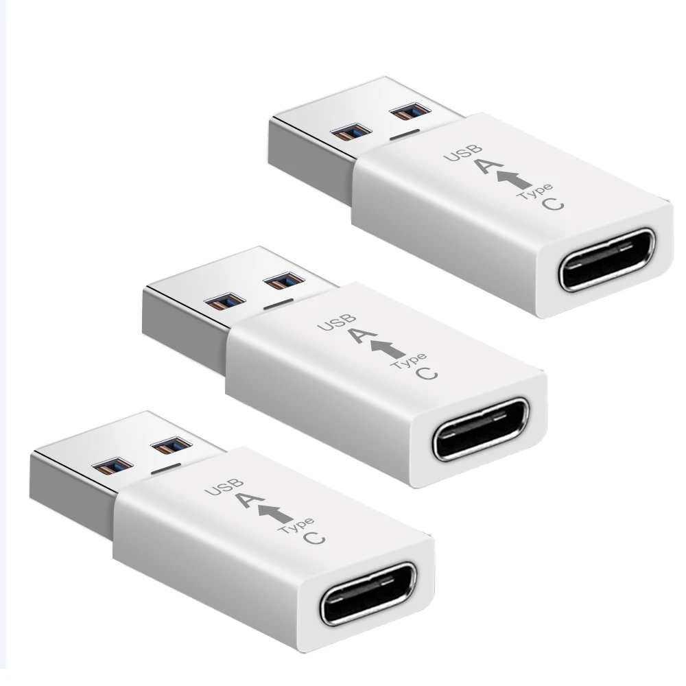3 шт. USB 3,1-type C Usb C Otg адаптер конвертер для samsung S10 S9 plus huawei 20 Pro Xiaomi Redmi Note 8 Pro OnePlus 7T UsbC - Цвет: Белый