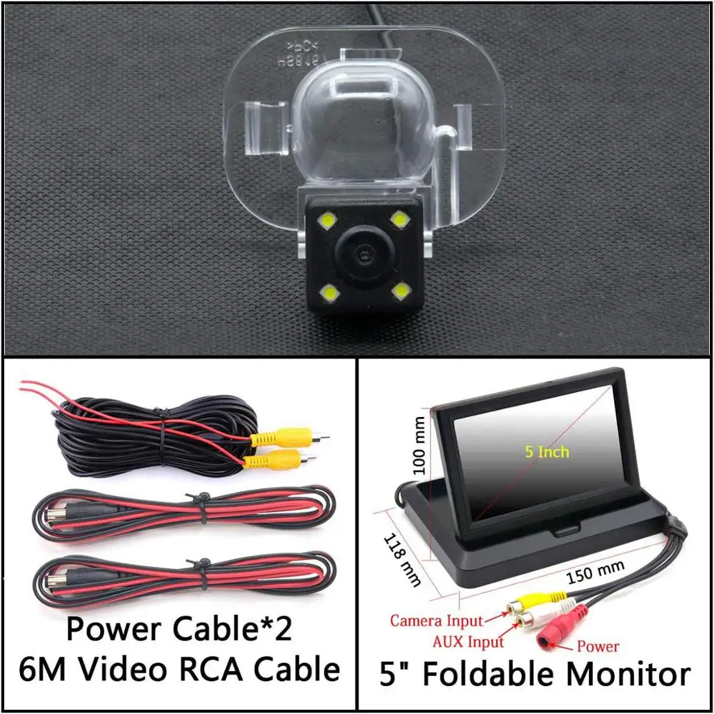 Cam N 5 inch Fold 4 Светодиодный свет камера заднего вида для hyundai Accent Solaris Creta ix20 Verna i25 Accent 4 RB 5D седан Автостоянка ЖК-зеркало монитор - Название цвета: Cam N 5 inch Fold