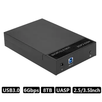 

Tool-free USB 3.0 2.5"3.5" SSD HDD Case 8TB 6Gbps Hard Disk Box SATA To USB External Hard Drive Supports UASP with EU US Plug