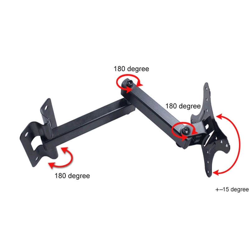 10 Inch-27 Inch Retractable TV Wall Mount Bracket Loading 15Kg Full Motion Bracket Mount for Flat Screen Up To 100X100Mm