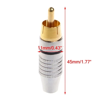 

10 Pcs RCA Plug Audio Video Locking Cable Connector Gold Plated