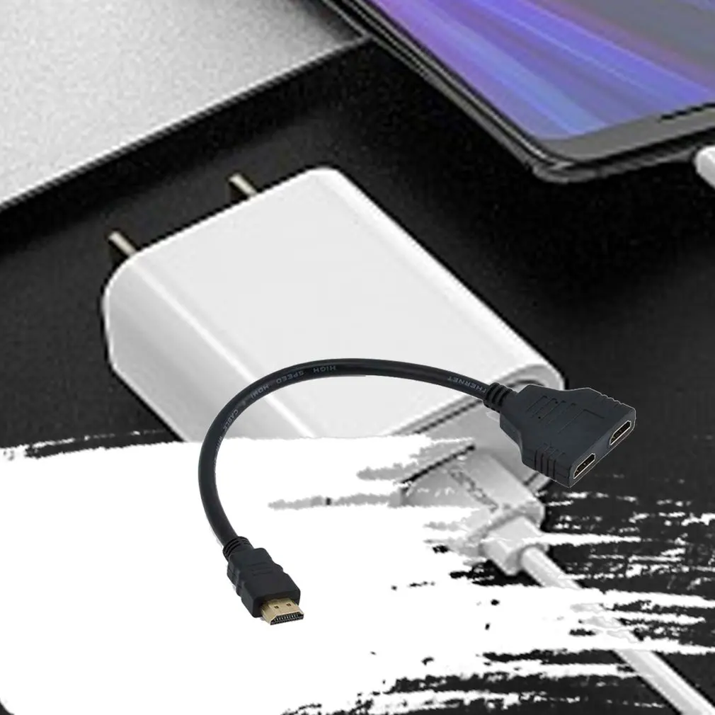 Профессиональный HDMI кабель HDMI порт папа-мама 1 вход 2 Выход сплиттер кабель адаптер конвертер 1080P