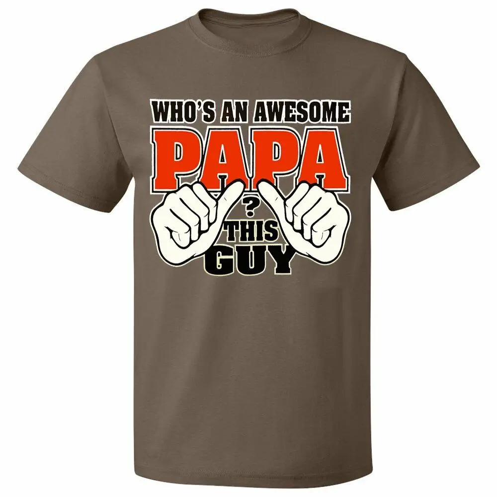 Who's An Awesome Papa Gifts For Grandpa Father Day Tees Cotton Blend Unisex Humorous Tee Shirt |