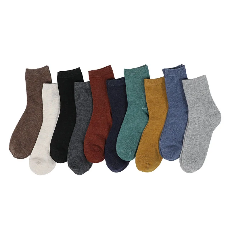 4 пара/лот = 8 шт., однотонные повседневные мужские модные носки, Осень-зима, теплые хлопковые носки, деловые мужские носки