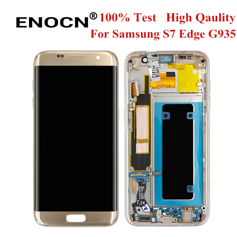 Оригинальный ЖК экран 5 дюйма ENOCN для SAMSUNG Galaxy S7 edge дисплей G935 G935F сенсорный