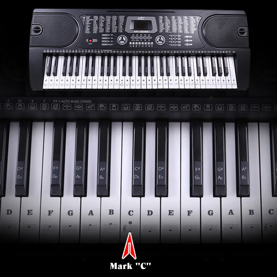 Autocollants pour clavier de Piano, 61 / 88 touches, marqueur de notes, à  superposer, pour débutants, enfants avec étui - AliExpress