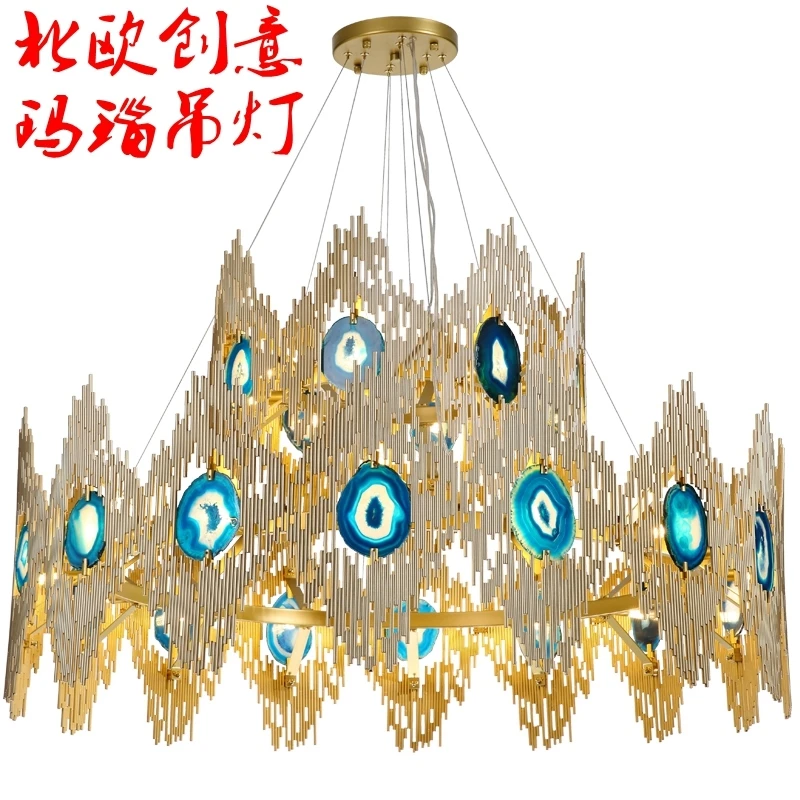 

Designer Villa Model House Hotel Club A Living Room Lobby A Chandelier Northern Europe Originality Agate Will A Chandelier