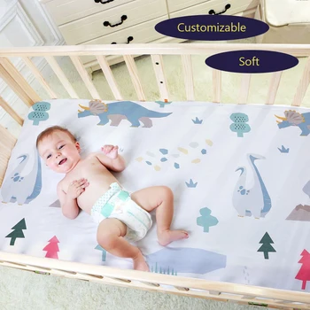 

130*70*22 baby bed sheet 100% Cotton cartoon dinosaur style Newborn High quality Bedding Baby sheets Fitted crib bedding set