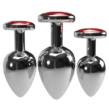 3pcs/Set Back Yard Tube Small Medium Big Smooth Metal Anal Plug Dildo Sex Toys Products Butt Plug Gay Anal Beads for Women/Men 1