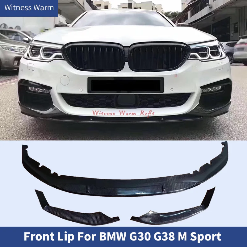 Labbro Splitter Spoiler Paraurti Anteriore Frp In Fibra Di Carbonio Per Bmw Serie 5 G30 Mtech Tuning Auto 2018-Up