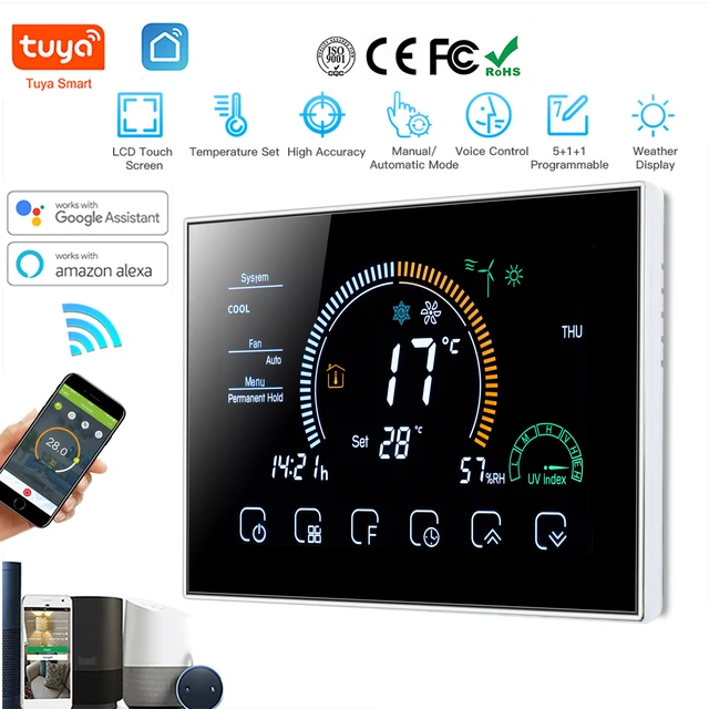 Termostato de aire acondicionado central controlado por voz Alexa