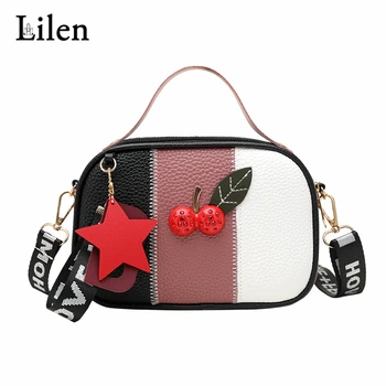 

LILEN Korean Version Cherry Star Pendants Messenger Bag Women Large Capacity Casual Small Shoulder Bag