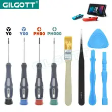 Gilgott 9 pçs/set desmontar kit de ferramentas chave de fenda magnética para nintendo switch lite gbm gba sp ds dsl dsi novo 2ds 3ds xl wii u