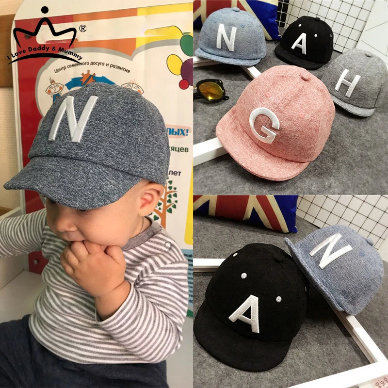 Baby Boy Hat Letter Toddler Baby Baseball Cap Cotton Adjustable Visor Sun Hat Kids Girls Peaked Caps Summer Spring