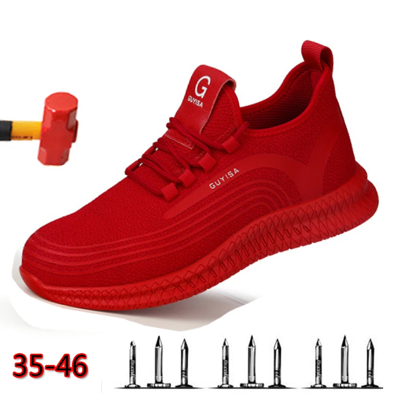 

Men's Work Safety Shoes Men Outdoor Steel Toe Footwear Military Combat Ankle Boots Indestructible Stylish breathable Sneakers