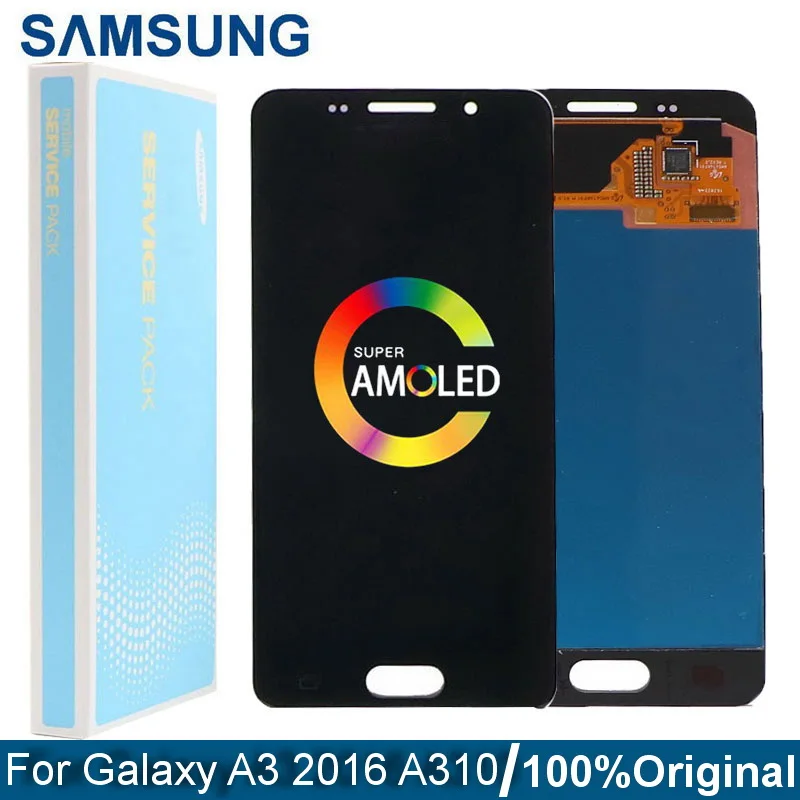 Дисплей SUPER AMOLED 4 7 ''для SAMSUNG Galaxy A3 2016 A310 A310F A3100 ЖК-дисплей сенсорный экран