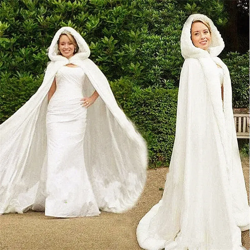 

Fur Trim Satin Cloak Bridal Coat Shawl Wrap Renaissance Wedding Full Length Medieval Cape Newest Long section Shawl cloak