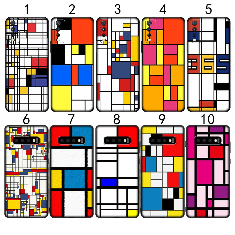 LS131 mondrian художественный чехол для Samsung A21S A22 A31 A32 A41 A42 A51 A52 A71 A72 A81 A91 M20 M30S M31 M51 |