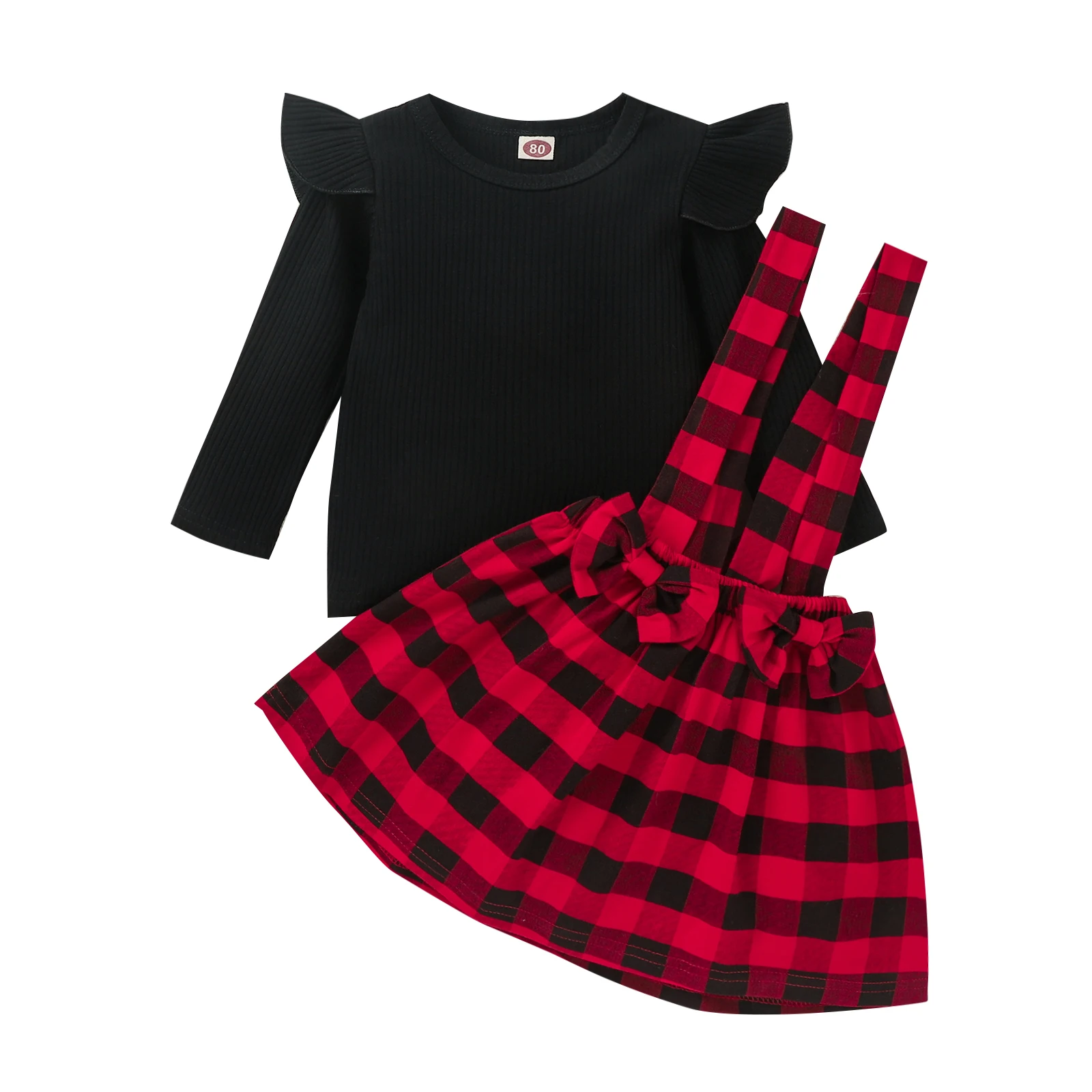 Костюм для малышей Emmababy из 2 предметов Однотонная футболка с круглым вырезом и