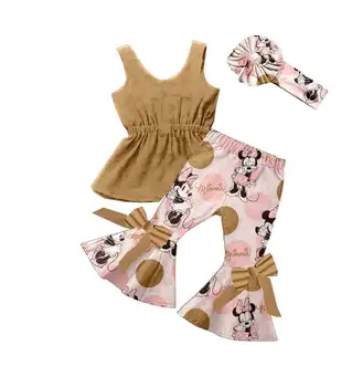 

sleeveless tunic top with bell pants matching boutique clothes girls print summer outfit