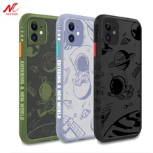 

Luxury Astronaut Space Liquid Silicon Case for iPhone 11 12 Pro Max 12Mini Slim Shockproof Cover for iPhone X Xr Xs Max 7 8 Plus