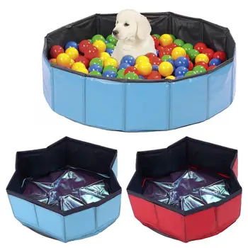 

PVC Foldable Round Pet Dog Cat Swimming Pool Bath Pool Bath Tub Portable Outdoor Home Cat Puppy Pet Tub Non-inflatable Bathtub