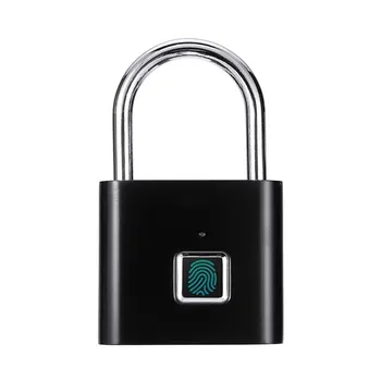 

Smart Fingerprint Lock USB Rechargeable Fingerprint Padlock Quick Unlock Zinc Alloy Metal Security Lock for Drawer Luggage Case