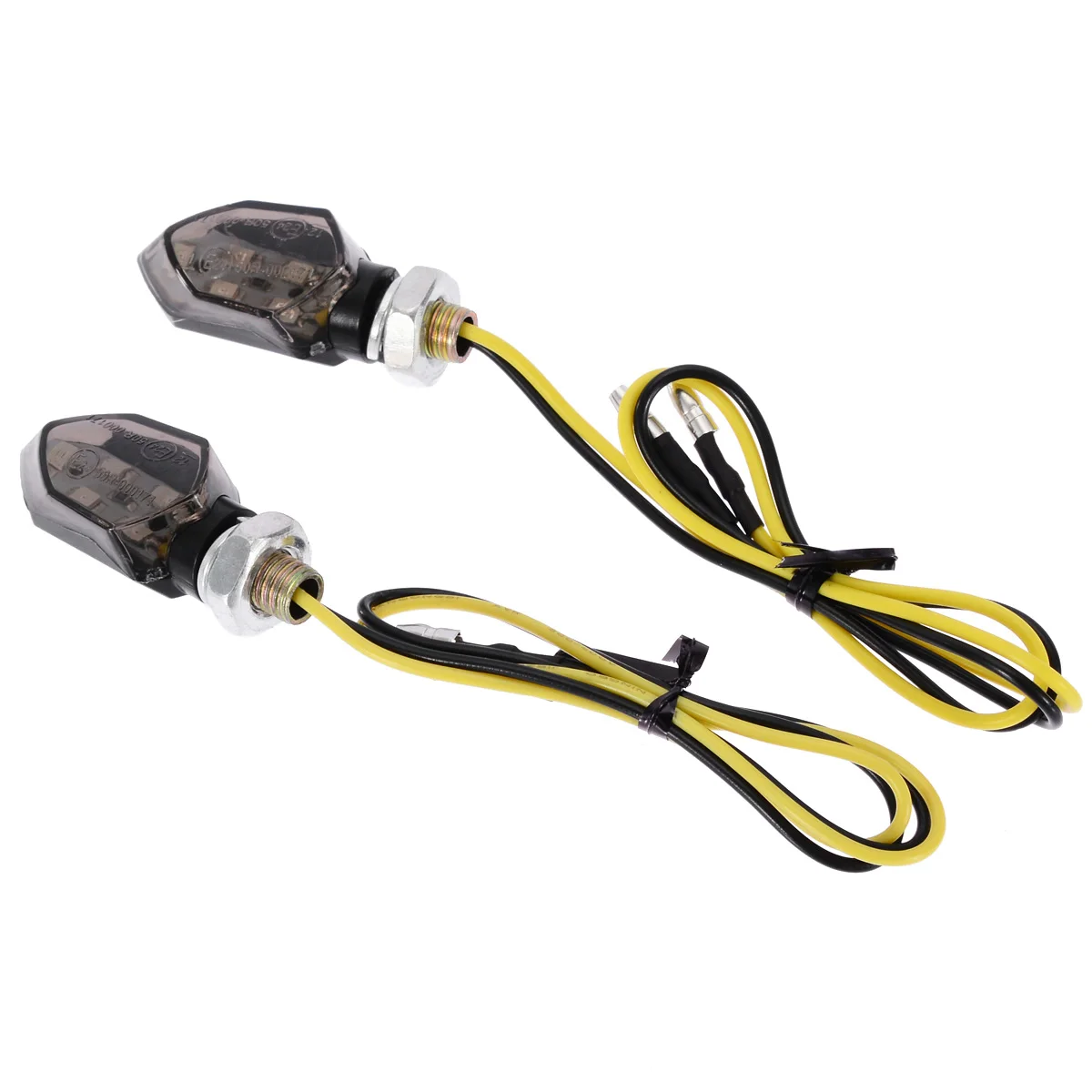 Mayitr 2pcs Mini Motorcycle 5 SMD LED Smoke Lens Turn Signal Indicator Light Blinker Amber Lamp For Honda For Suzuki