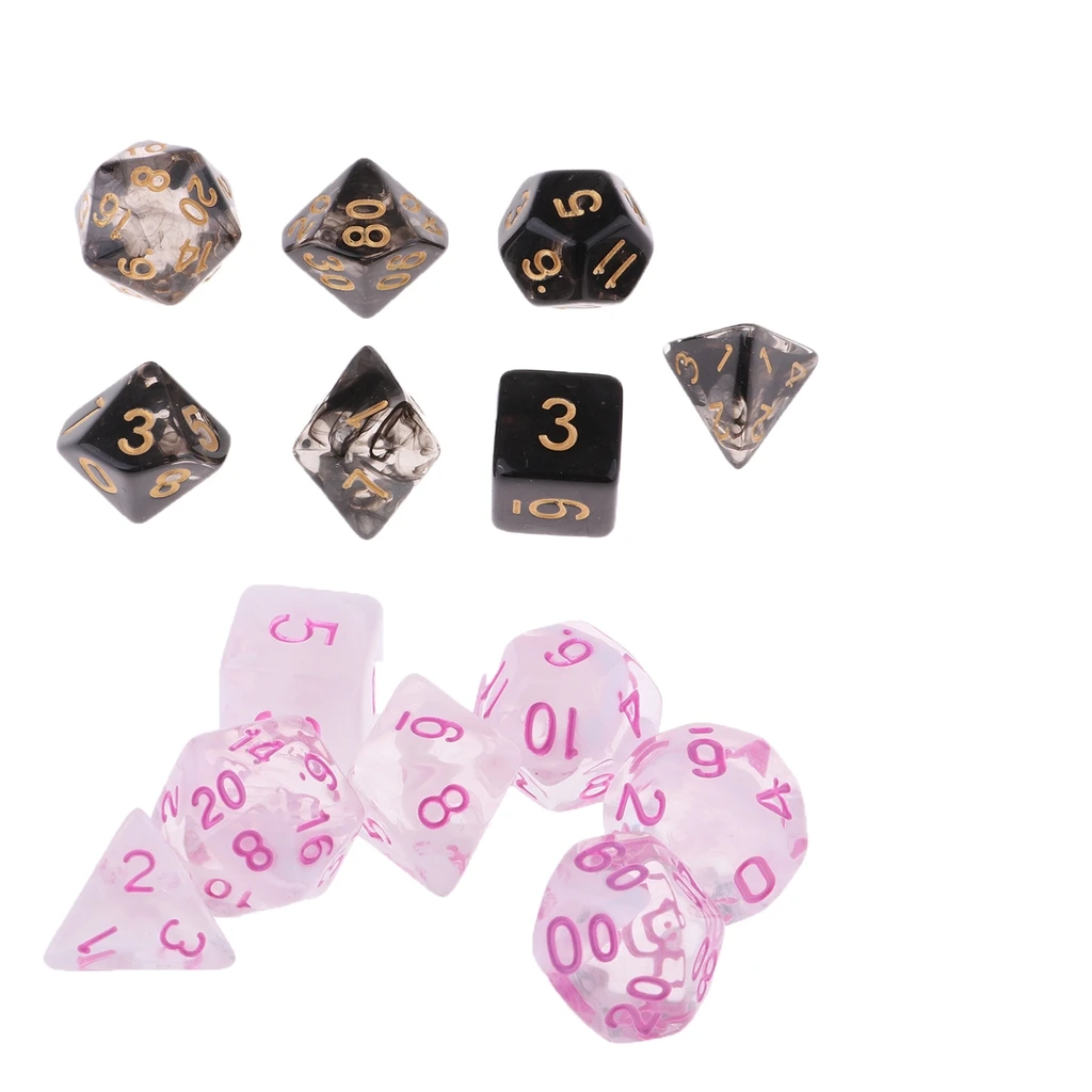 Многогранные игральные кости для драконов и подземелий, игровой куб, 7 шт