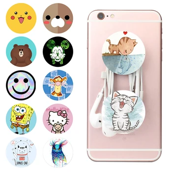 

Popping Round Socket Cute Hot Phone Holder Color Painting Pocket Socket Expanding Stand Grip попсокет for all Smartphones