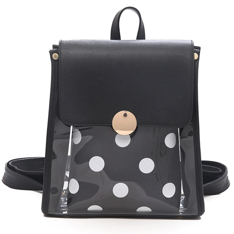 

Korean Version Of The Summer Transparent Small Shoulder Bag Female Wild Jelly Small Backpack Student Leisure Black