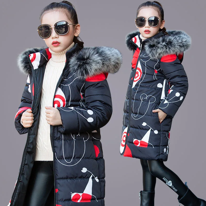 Детская зимняя куртка для девочек; коллекция года; Модный брендовый пуховик для девочек; теплые детские парки; пальто; От 4 до 14 лет