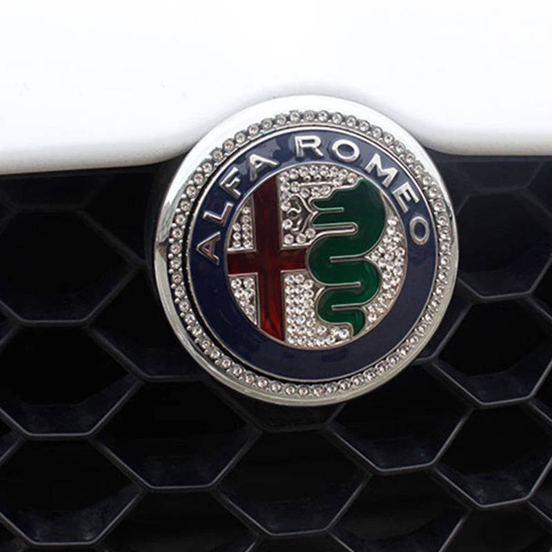 10pcs silvery Color 74mm 7.4cm for ALFA ROMEO giulietta Stelvio diamond Car Logo emblem Badge sticker Mito 147 156 159 166 | Автомобили и