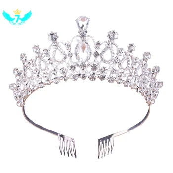 

Birdal Pageant Birthday Princess Tiara Headband Hair Jewelry Bridal Tiara Crystal Rhinestones Tiara Crown with Comb Wedding TOA