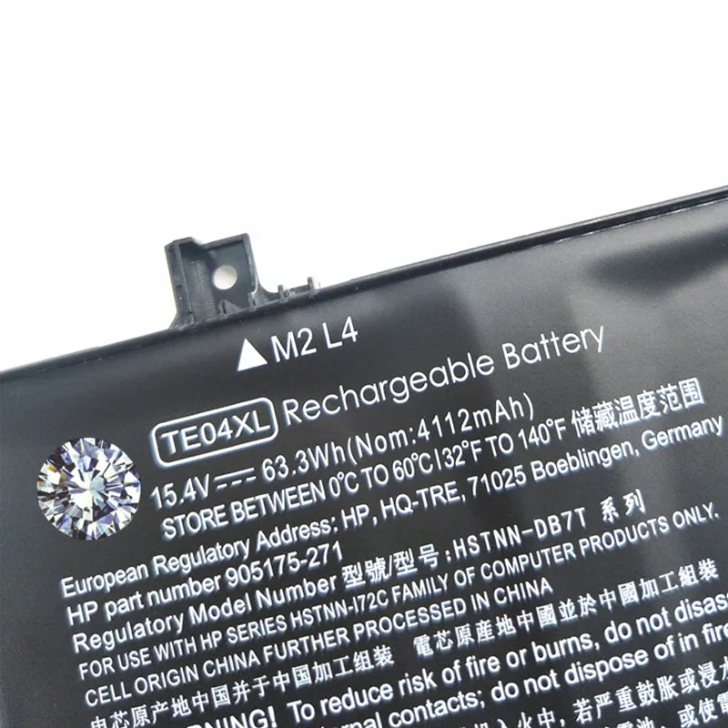 15,4 V 63.3Wh TE04XL Батарея для hp двумя способами; женские 15-ax200 15-ax210TX 15-AX033DX AX020TX BC219TX TPN-Q173 905277-855 905175-2C1