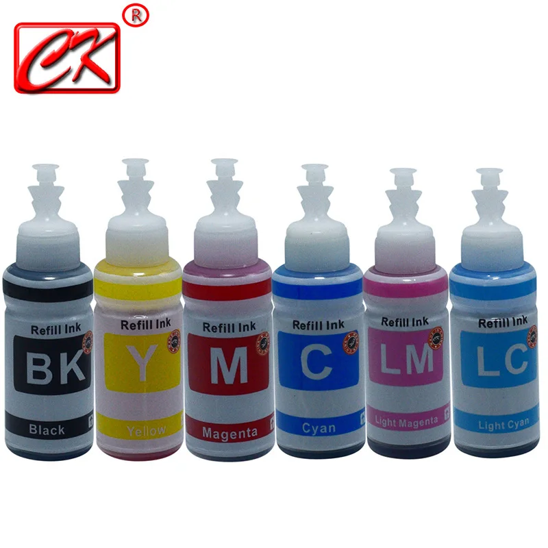 

CK 6 Colors Refill Ink For Epson L800 L801 L805 L810 L850 L1800 L111 P50 T50 T6731-T6736 T6741 T6742 T6743 T6744 T6745 674