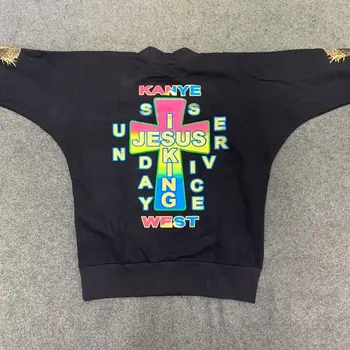 

Kanye West Jesus Is King Hoodie Men Women High Quality Limited Edition cross printed Sweatshirts loose Jesus Is King Pullover