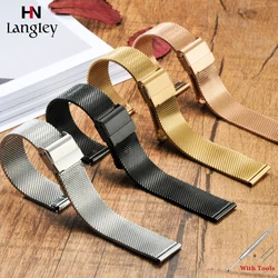 Stainless Steel Milanese Mesh Watch Strap with Tools - Elegant Watchband Accessories - 18mm (Silver)