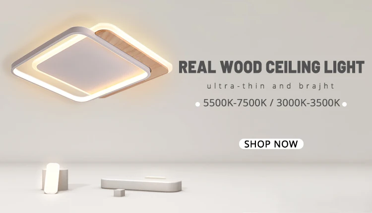 wireless ceiling light Modern Real Wood LED Ceiling Lights For Living Bedroom Hall Lobby Room 4/6/9 Heads Wooden Lamps Techo Indoor Lighting Fixture led kitchen ceiling lights