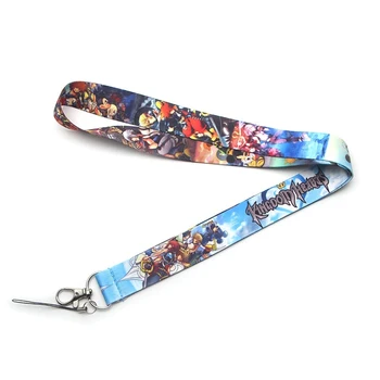 

O497 Wholesale 20pcs/lot Anime Kingdom Hearts Cartoon Creative Lanyard Badge Mobile Phone Rope Lanyard Neck Straps Accessories