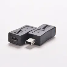 

2pcs Black Micro USB Female to Mini USB Male Adapter Charger Converter Adaptor Drop Shipping