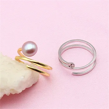 

Zircon Inlaid Butterfly Pearl Ring For Ladies Wedding Party 925 Silver Adjustable Bracket Without Pearls