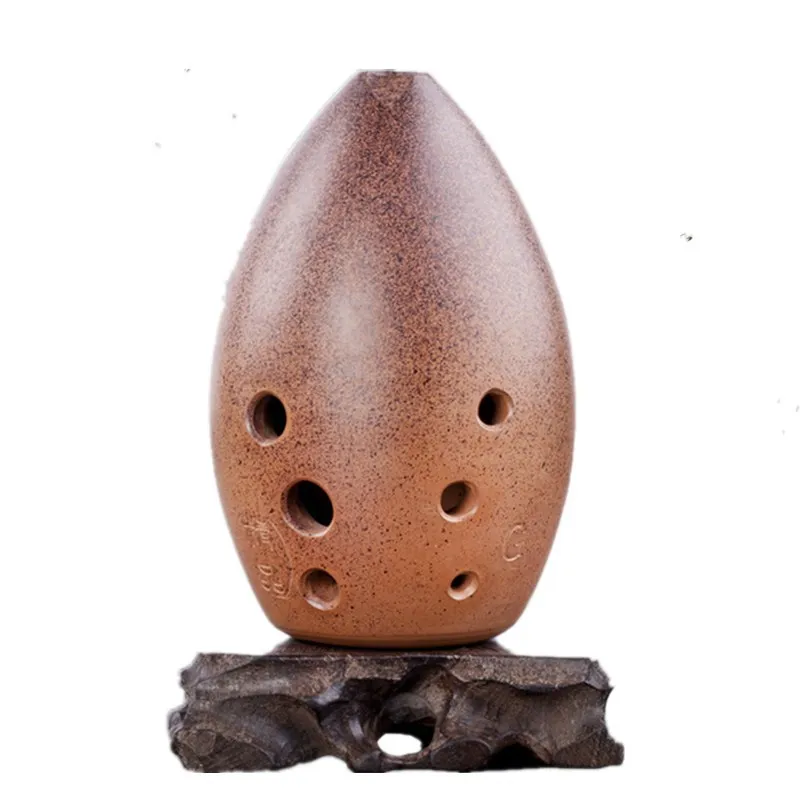 Hand polished Fired Ceramic Xun 8 Holes Ocarina Antique Clay Xun Musical Instrument For Children Beginner ceramic ocarina